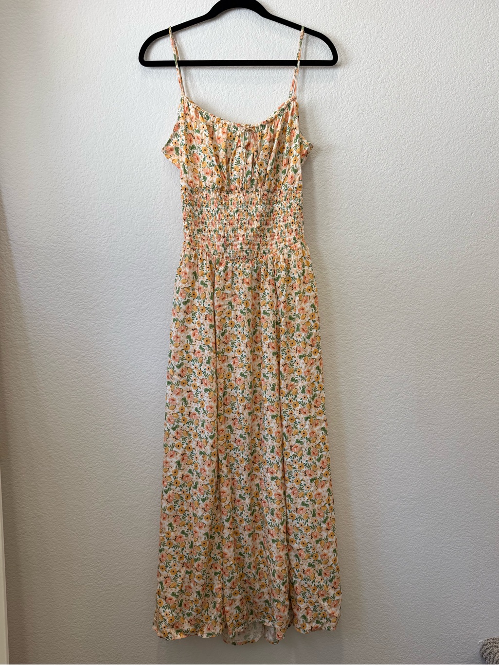 Women’s Floral Smocked Maxi Dress - Large